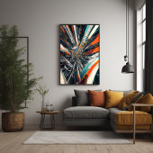 Dynamischer Abstrakter Burst - Geometrische Explos Poster