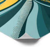 Dynamischer Abstrakter Durchfluss mit Retro Vibes Poster (Ecke)