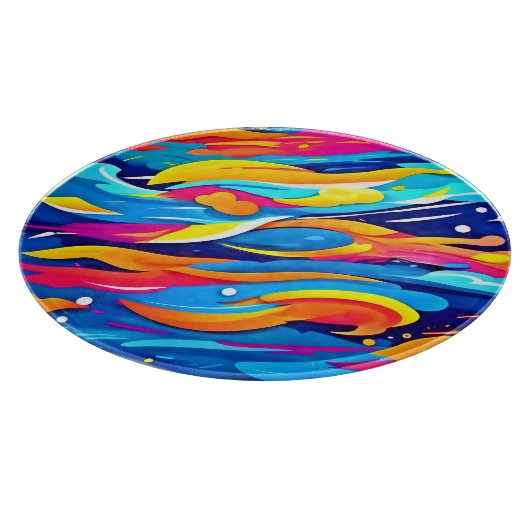 Dynamischer Abstrakter Farbausdruck Schneidebrett (Ecke)