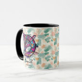Dynamischer abstrakter Monogramm-Becher - D für Da Tasse (Vorderseite Links)