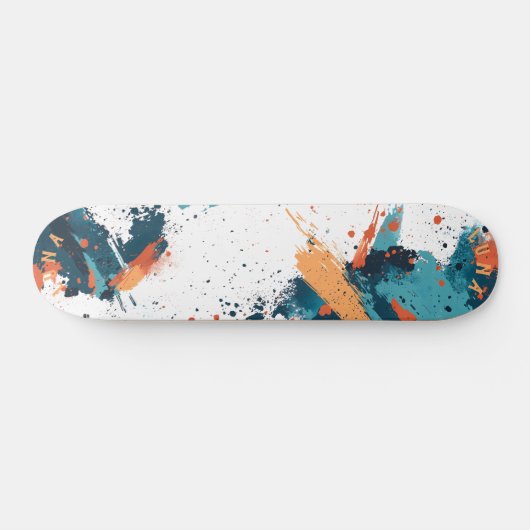 Dynamischer Abstrakter Spritzer - Moderner Minimal Skateboard (Horizontal)