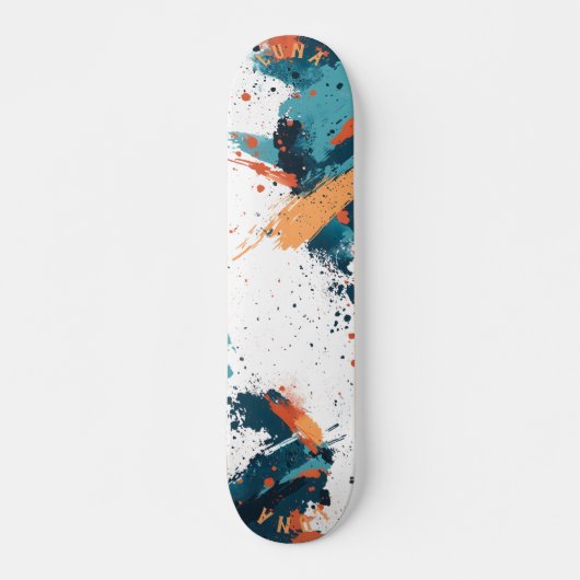 Dynamischer Abstrakter Spritzer - Moderner Minimal Skateboard (Vorne)