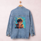 Dynamischer Anime-Power: Junger Mann Jeansjacke (Hangar)