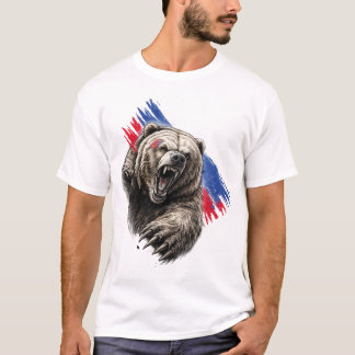 Dynamischer Bär Farb-Spritzer – Künstlerische Wild T-Shirt