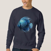 Dynamischer Blauer und Schwarzer Ozean Sweatshirt (Vorderseite)