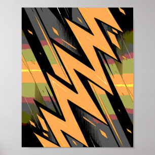 Dynamischer Blitz auf dunklem Hintergrund Poster