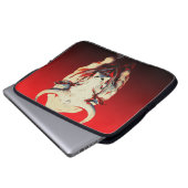 Dynamischer Bull in fiery Motion Laptopschutzhülle (Vorne Knopf)