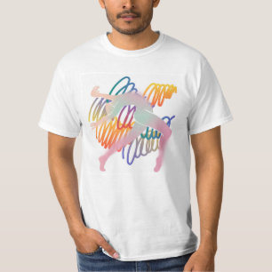 Dynamischer Durchfluss: Abstrakte Abbildung in Bew T-Shirt