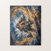 Dynamischer Fantasy-Berserker-Krieger mit mächtige Puzzle (Vertikal)