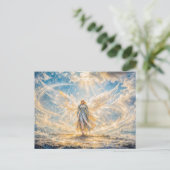 Dynamischer Fantasy-Engel im strahlenden atmosphär Postkarte (Stehend Vorderseite)