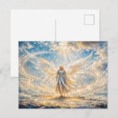 Dynamischer Fantasy-Engel im strahlenden atmosphär Postkarte (Vorne/Hinten)