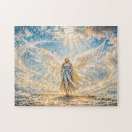 Dynamischer Fantasy-Engel im strahlenden atmosphär Puzzle