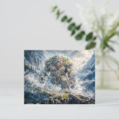 Dynamischer Fantasy-Troll in dramatischer atmosphä Postkarte (Stehend Vorderseite)