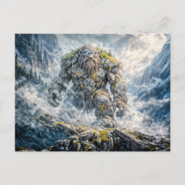 Dynamischer Fantasy-Troll in dramatischer atmosphä Postkarte