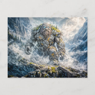 Dynamischer Fantasy-Troll in dramatischer atmosphä Postkarte
