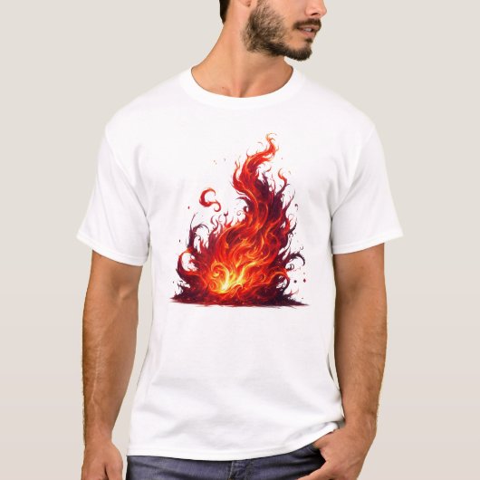Dynamischer Flammenschwung T-Shirt (Vorderseite)