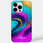 Dynamischer flüssiger Abstrakter, weißer Skriptnam Case-Mate iPhone Hülle (Rückseite)