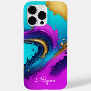 Dynamischer flüssiger Abstrakter, weißer Skriptnam Case-Mate iPhone 14 Pro Max Hülle