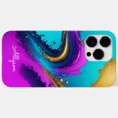 Dynamischer flüssiger Abstrakter, weißer Skriptnam Case-Mate iPhone Hülle (Rückseite (Horizontal))