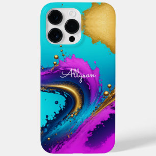 Dynamischer flüssiger Abstrakter, weißer Skriptnam Case-Mate iPhone 14 Pro Max Hülle