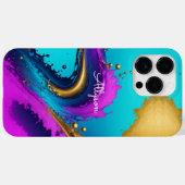 Dynamischer flüssiger Abstrakter, weißer Skriptnam Case-Mate iPhone Hülle (Rückseite (Horizontal))