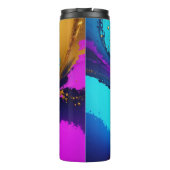 Dynamischer flüssiger Abstrakter, weißer Skriptnam Thermosbecher (Rückseite)