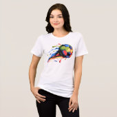 Dynamischer Fußball Farbiger Spritzer Sport Tri-Blend Shirt (Vorderseite voll)