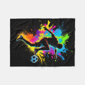 Dynamischer Fußball  Fleecedecke (Vorderseite (Horizontal))