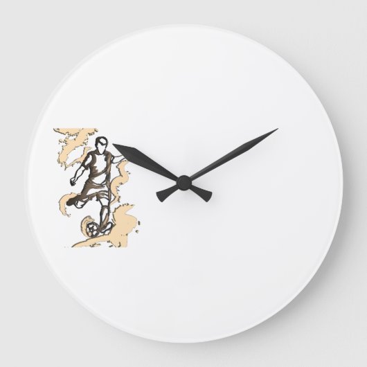 Dynamischer Fußballspieler Große Wanduhr (Vorderseite)