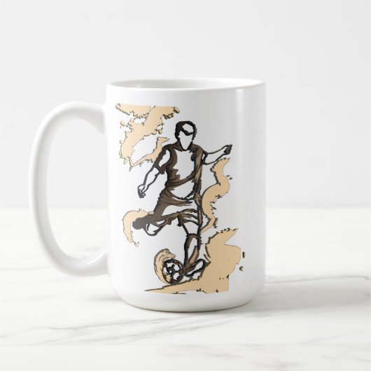 Dynamischer Fußballspieler Kaffeetasse (Links)