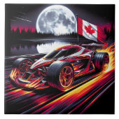 Dynamischer Go-Karren unter einem hellen Mond Fliese (Vorderseite)