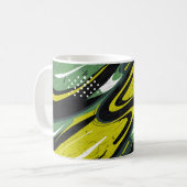 Dynamischer Green- und Lime-Green-Abstrakt-Flow Kaffeetasse (Vorderseite Links)