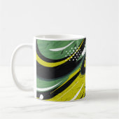 Dynamischer Green- und Lime-Green-Abstrakt-Flow Kaffeetasse (Links)