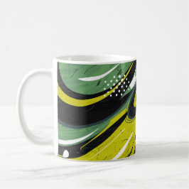 Dynamischer Green- und Lime-Green-Abstrakt-Flow Kaffeetasse