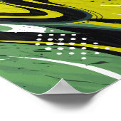 Dynamischer Green- und Lime-Green-Abstrakt-Flow Poster (Ecke)