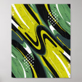 Dynamischer Green- und Lime-Green-Abstrakt-Flow Poster (Vorne)