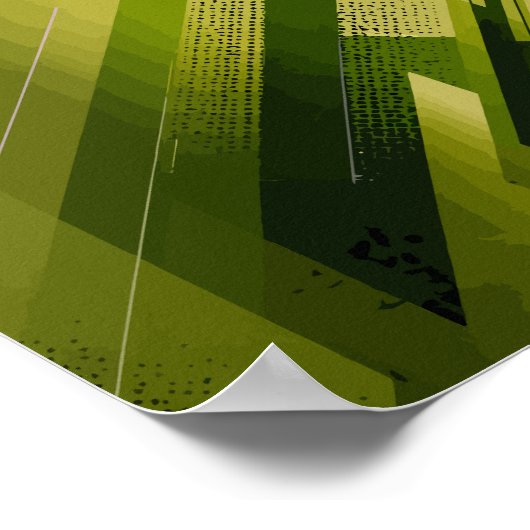 Dynamischer grüner Abstrakter Hintergrund Poster (Ecke)
