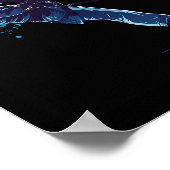 Dynamischer Kampfsportler Karate Kick Poster (Ecke)