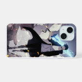 dynamischer Krieger, der steht iPhone 15 Hülle (Rückseite (Horizontal))