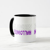 Dynamischer Lila Halloween-Text mit fett Energie Tasse (Vorderseite Links)