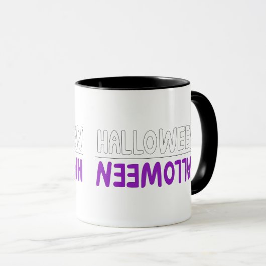 Dynamischer Lila Halloween-Text mit fett Energie Tasse (VorderseiteRechts)