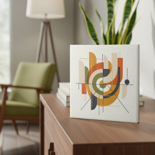 Dynamischer Mid-Century-Modern-Abstrakt #2 ID1224 Fliese
