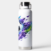 Dynamischer Neon-Abstrakter Fußball Trinkflasche (Rückseite)