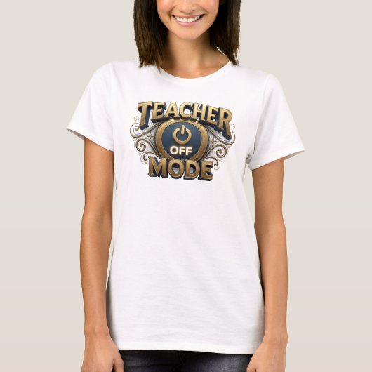 Dynamischer Orange TEACH MODE OFF Kunstdruck T-Shirt (Vorderseite)