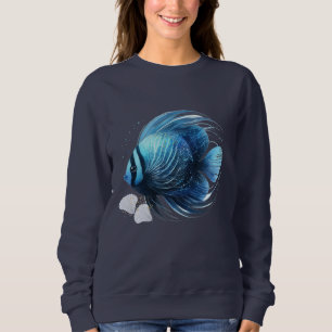 Dynamischer Ozeanfisch mit Muscheln Sweatshirt