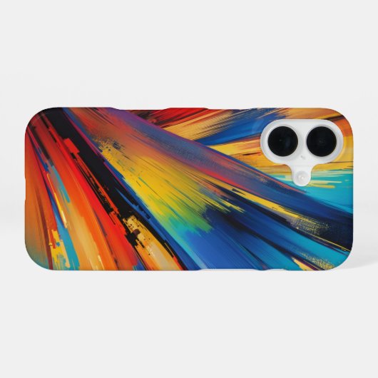 Dynamischer Pinselstrich Moderne Kunst iPhone 16 Hülle (Rückseite (Horizontal))