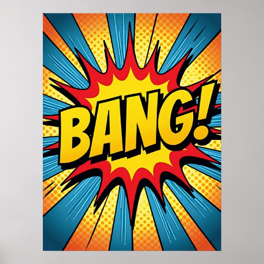 Dynamischer Pop Art 'BANG'! Comic Style Poster (Vorne)