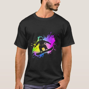 Dynamischer Snowboarder Abstrakt Art Wintersport 3 T-Shirt