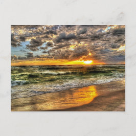 Dynamischer Sonnenuntergang am Strand von Pensacol Postkarte