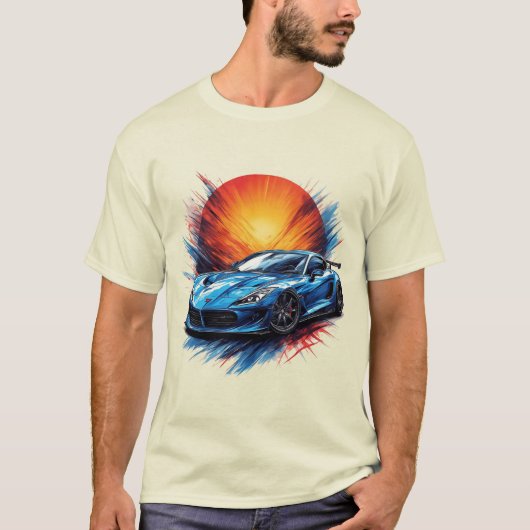 Dynamischer Sportwagen T-Shirt (Vorderseite)